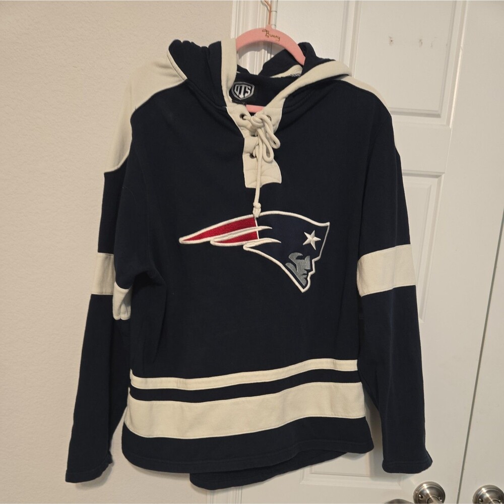 New England Patriots Lacer Hoodie M NFL Sweatshirt cozy Football Mens Ladies
